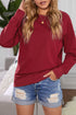 Relaxed Fit Ribbed Trim Crew Neck Sweatshirt