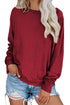 Relaxed Fit Ribbed Trim Crew Neck Sweatshirt