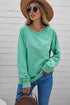 Relaxed Fit Ribbed Trim Crew Neck Sweatshirt