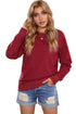 Relaxed Fit Ribbed Trim Crew Neck Sweatshirt