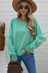 Relaxed Fit Ribbed Trim Crew Neck Sweatshirt