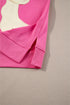 Relaxed Fit Ribbon Bow Patch Detail Split Hem Tee