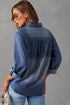 Relaxed Fit Roll Tab Sleeve Button Down Denim Shirt