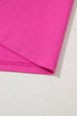 Relaxed Fit Round Neck Bubble Sleeve Cotton Blend Top