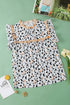Relaxed Fit Ruffle Detail Animal Print Blouse