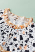 Relaxed Fit Ruffle Detail Animal Print Blouse