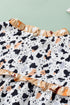 Relaxed Fit Ruffle Detail Animal Print Blouse