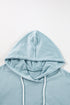 Relaxed Fit Ruffled Hem Drawstring Tunic Hoodie
