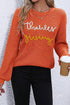 Relaxed Fit Script Graphic Crew Neck Sweater