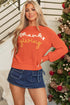 Relaxed Fit Script Graphic Crew Neck Sweater