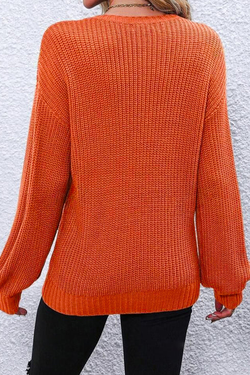 Relaxed Fit Script Graphic Crew Neck Sweater
