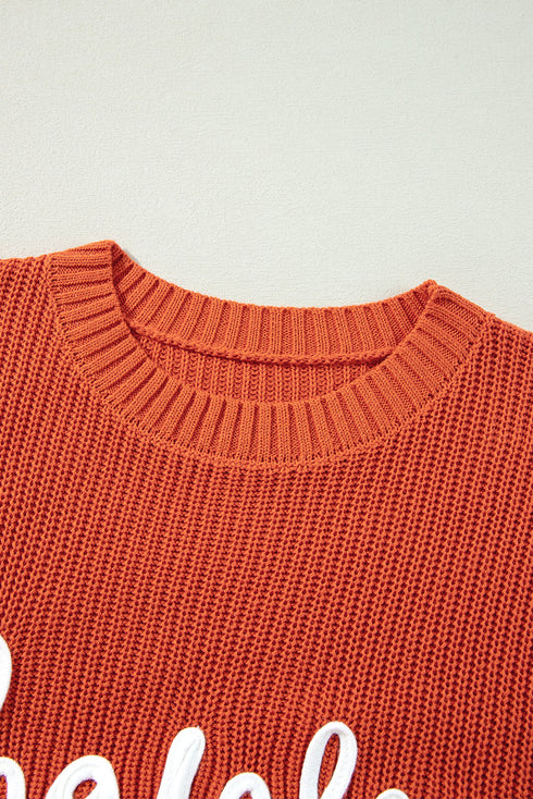 Relaxed Fit Script Graphic Crew Neck Sweater
