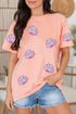 Relaxed Fit Sequin Seashell Patch Short Sleeve Tee