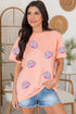 Relaxed Fit Sequin Seashell Patch Short Sleeve Tee