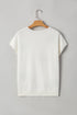 Relaxed Fit Short Sleeve Bow Motif Knit Sweater
