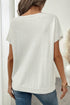 Relaxed Fit Short Sleeve Bow Motif Knit Sweater