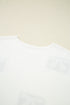 Relaxed Fit Short Sleeve Bow Motif Knit Sweater