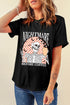 Relaxed Fit Skull And Checkerboard Print Graphic Shirt