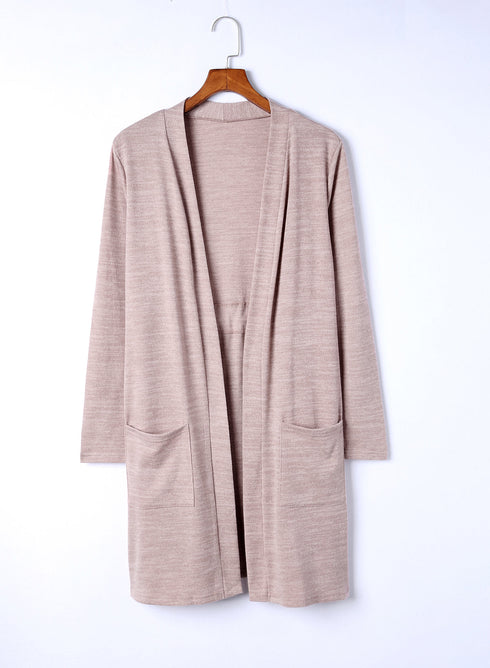 Relaxed Fit Soft Jersey Knit Pocketed Cardigan