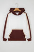 Relaxed Fit Soft Knit Paneled Pullover Hoodie