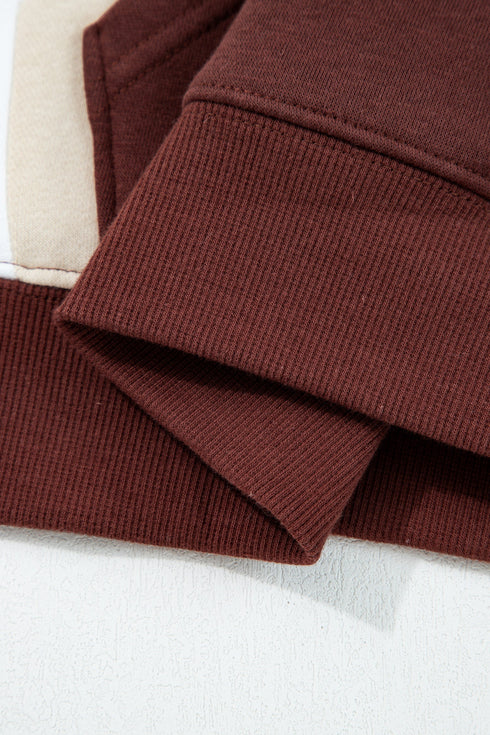 Relaxed Fit Soft Knit Paneled Pullover Hoodie