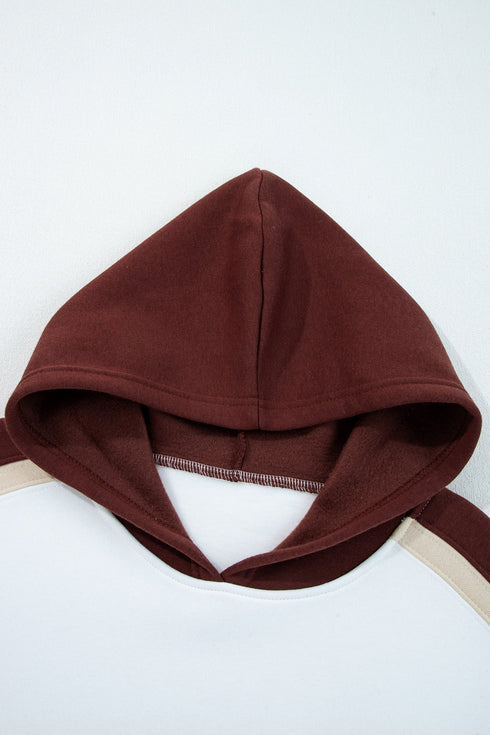 Relaxed Fit Soft Knit Paneled Pullover Hoodie