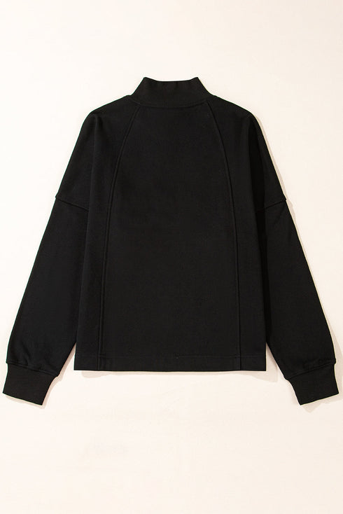 Relaxed Fit Soft Knit Quarter Zip Pullover Sweatshirt