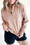 Relaxed Fit Soft Knit Quarter Zip Pullover Sweatshirt