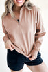 Relaxed Fit Soft Knit Quarter Zip Pullover Sweatshirt