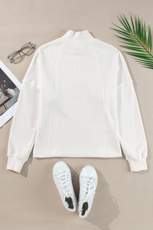 Relaxed Fit Soft Knit Quarter Zip Pullover Sweatshirt