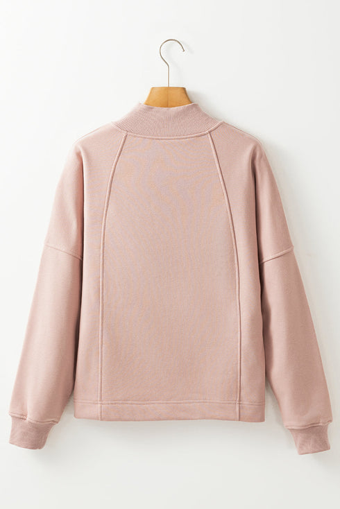 Relaxed Fit Soft Knit Quarter Zip Pullover Sweatshirt