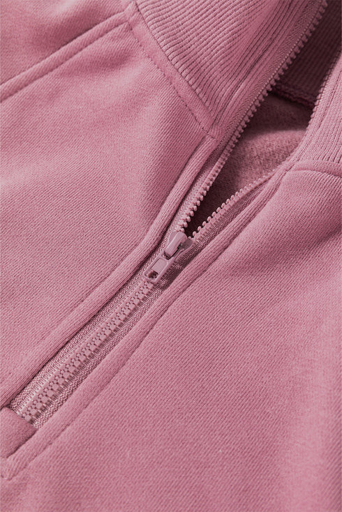 Relaxed Fit Soft Knit Quarter Zip Pullover Sweatshirt