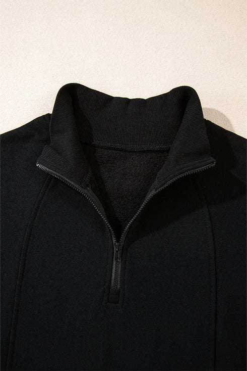 Relaxed Fit Soft Knit Quarter Zip Pullover Sweatshirt