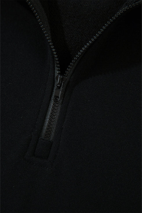 Relaxed Fit Soft Knit Quarter Zip Pullover Sweatshirt