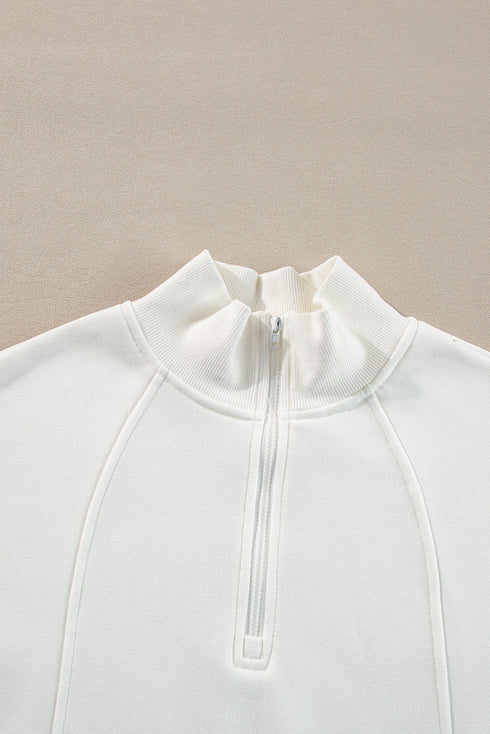 Relaxed Fit Soft Knit Quarter Zip Pullover Sweatshirt