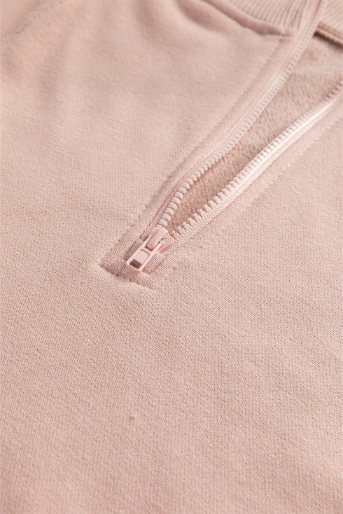 Relaxed Fit Soft Knit Quarter Zip Pullover Sweatshirt