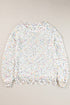 Relaxed Fit Speckled Knit Distressed Hem Sweater