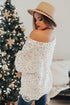 Relaxed Fit Speckled Knit Distressed Hem Sweater