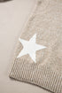 Relaxed Fit Star Print Crew Neck Knit Pullover Sweater