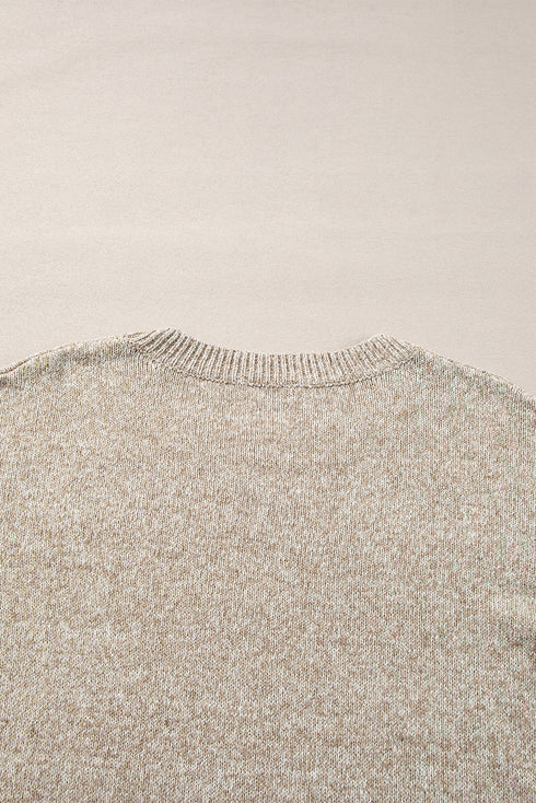 Relaxed Fit Star Print Crew Neck Knit Pullover Sweater