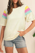 Relaxed Fit Stitched Sleeve V Neck Jersey Tee