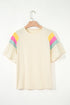 Relaxed Fit Stitched Sleeve V Neck Jersey Tee
