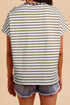 Relaxed Fit Stripe And Leopard Patchwork Cotton Tee