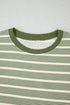 Relaxed Fit Stripe Print Batwing Sleeve Jersey Top