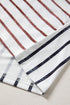 Relaxed Fit Striped Colorblock Three Quarter Sleeve Shirt