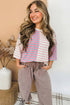 Relaxed Fit Striped Colorblock Three Quarter Sleeve Shirt