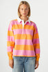 Relaxed Fit Striped Cotton Jersey Long Sleeve Rugby Shirt