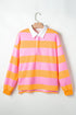 Relaxed Fit Striped Cotton Jersey Long Sleeve Rugby Shirt