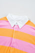 Relaxed Fit Striped Cotton Jersey Long Sleeve Rugby Shirt