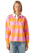 Relaxed Fit Striped Cotton Jersey Long Sleeve Rugby Shirt